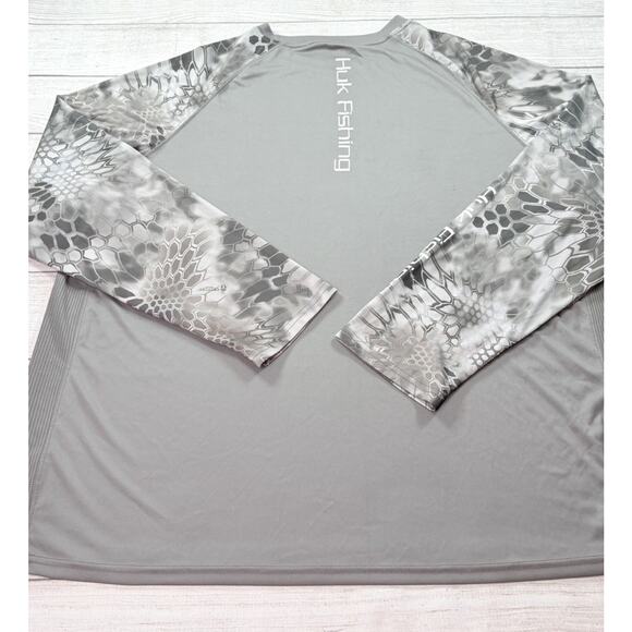 Huk Men's Performance Fishing Kryptek Vented Long Sleeve Charcoal Gray Size 3XL - Picture 7 of 7